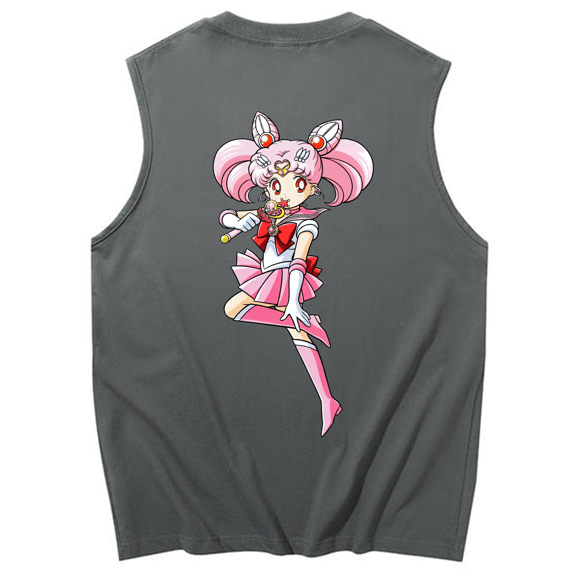 （画像用） 美少女戦士セーラームーン ちびうさ Sailor Moon Chibiusa Tsukino Usagi Small Lady Serenity コットン100％タンクトップ（背面プリント）